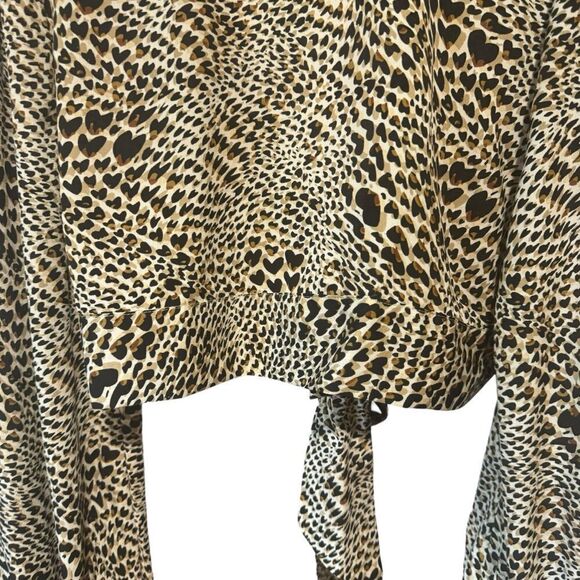 2/$20 Shein Leopard Print Tie-Front Blouse - Picture 4 of 6